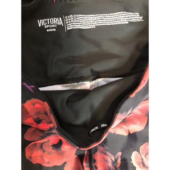 Victoria Secret VS Victoria Sport High Rise Black Floral 7/8 Workout Leggings - Picture 7 of 9